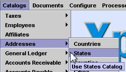 Menus to open States catalog